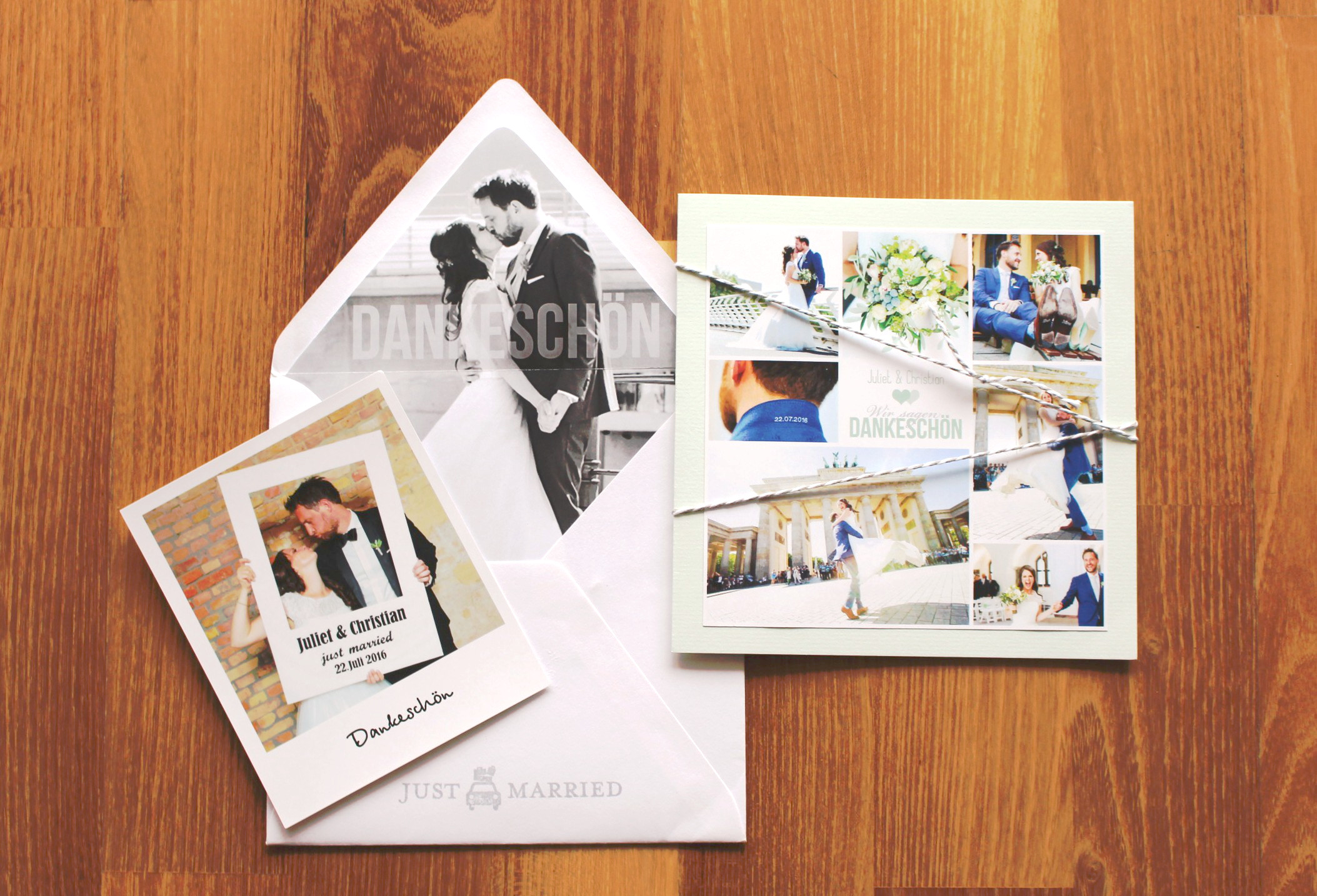 Dankeskarten mit Hochzeitsfotos