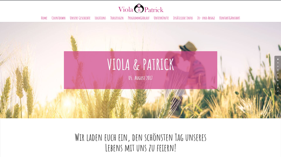 Hochzeitshomepage Demoseite 1