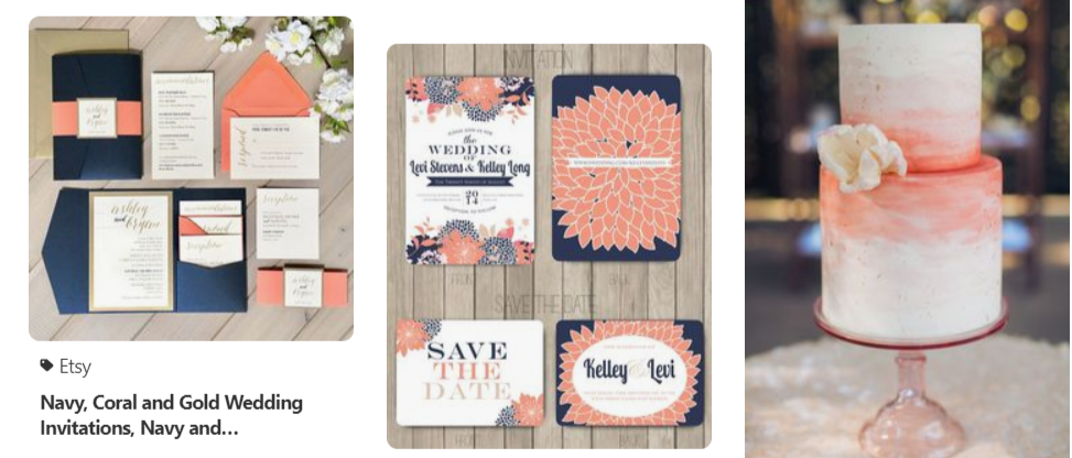 Pinterest Collage NAvy und Living Coral