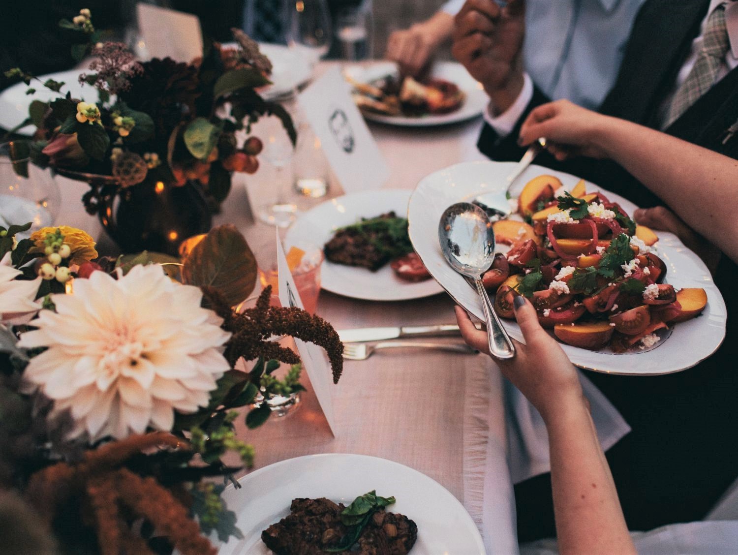 Family Style Dinner Family Style bei der Hochzeit