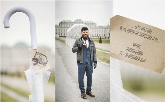 Wiener-Winterhochzeit Bräutigam und Dekoration