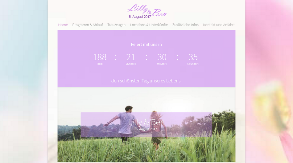 Hochzeitshomepage Beispiel Wedding Homepages
