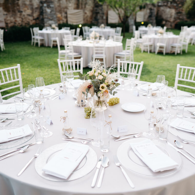 Outdoor-Dinner Tischdekoration