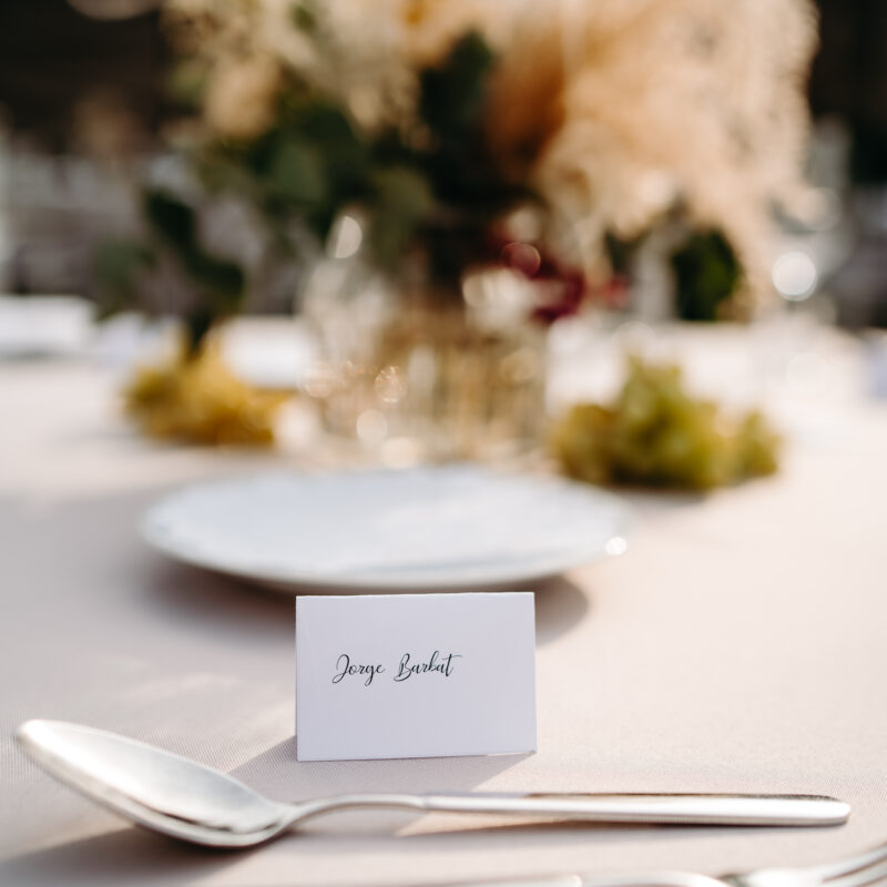 Outdoor-Dinner Namenskarte